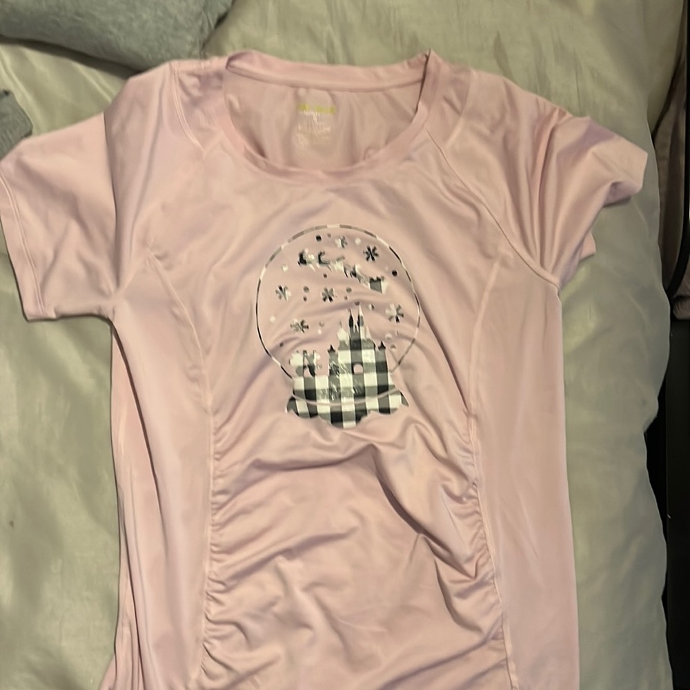 Pink sports tech maternity Disney top